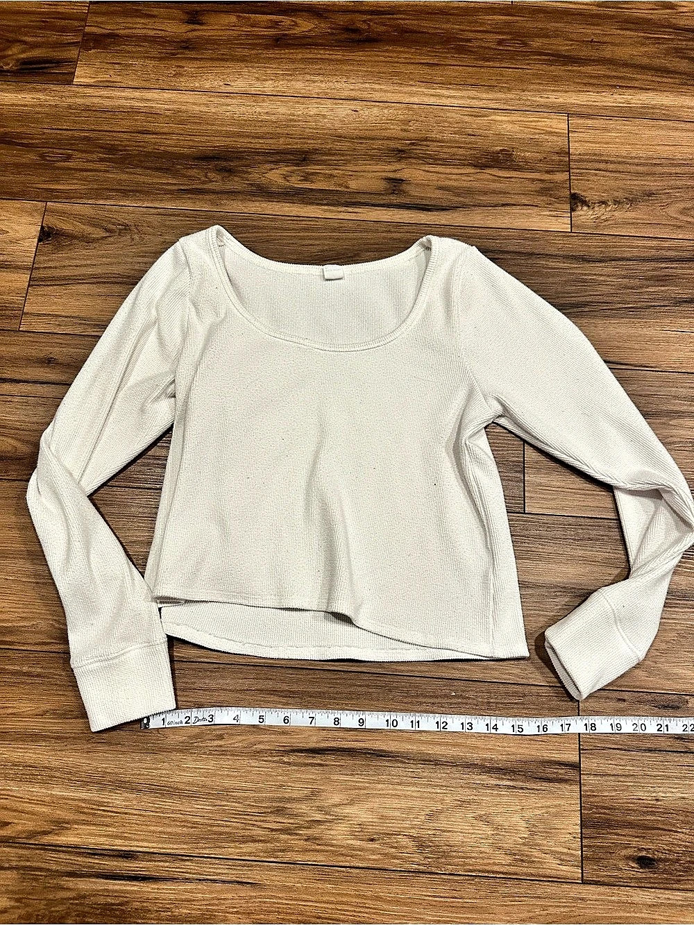 Gilly Hicks Always Cozy Waffle Long-Sleeve Scoop Top White Medium